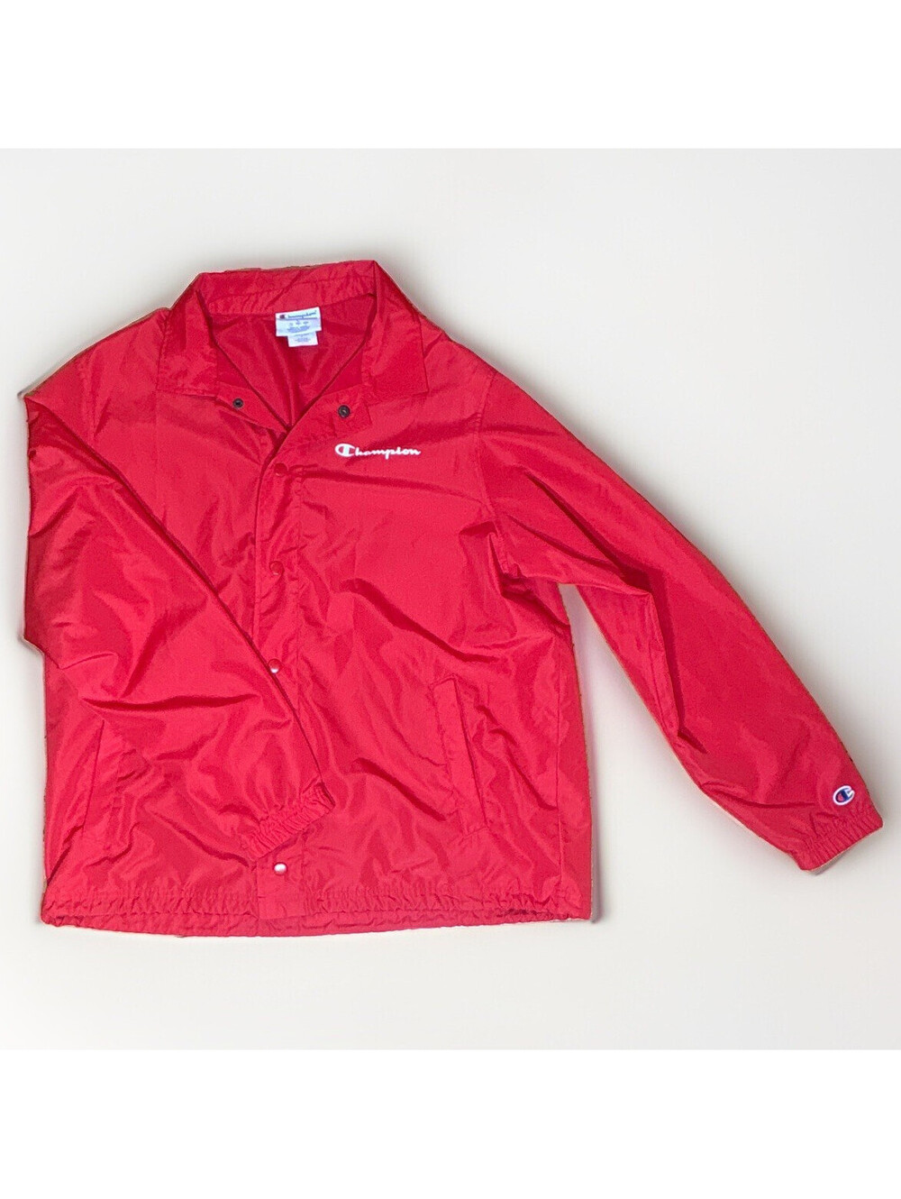 Champion Men’s Snap Lightweight Red Coach Jacket L